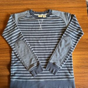 L.L. Bean Navy and Gray Striped Crewneck Sweater